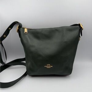 Coach Dark Green Leather Crossbody Bag